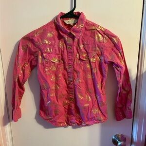Roper Pink and Gold Kids Western Shirt